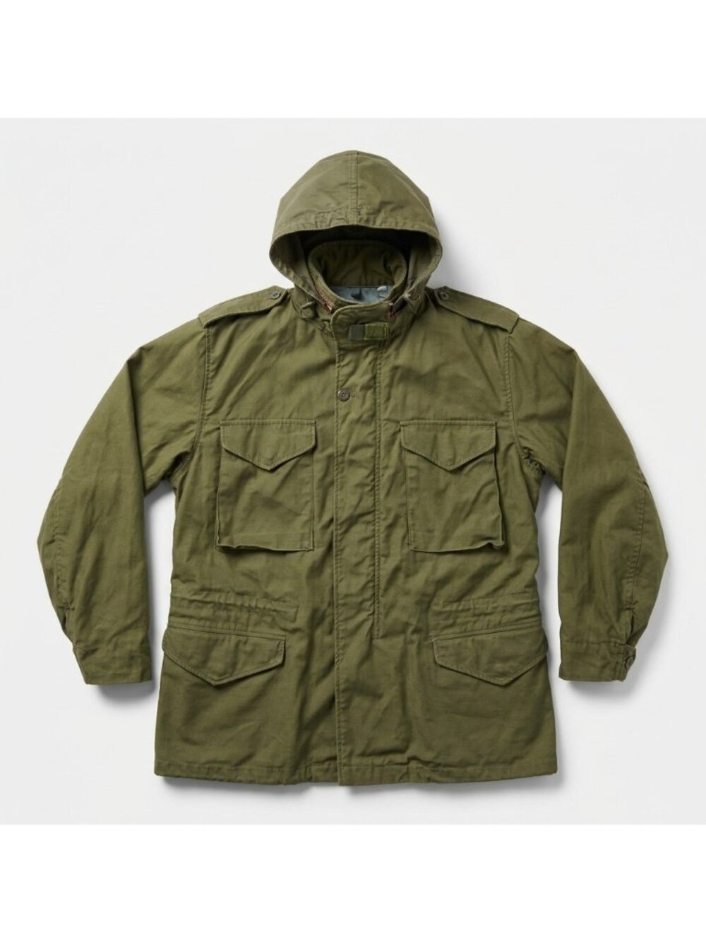 Military Mens Large Field Jacket Green 1970 Vintage Zipper